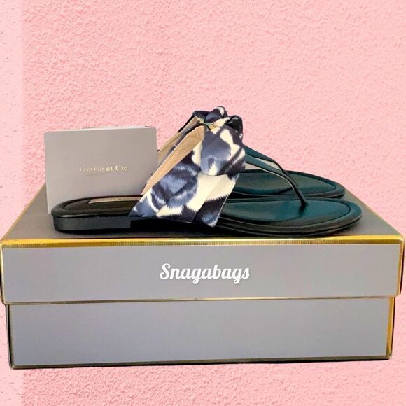 LOUISE ET CIE LO ANTONIA SATINA CALF SCARF TIE THONG SLIP ON SANDAL SHOE 8M - Picture 2 of 8